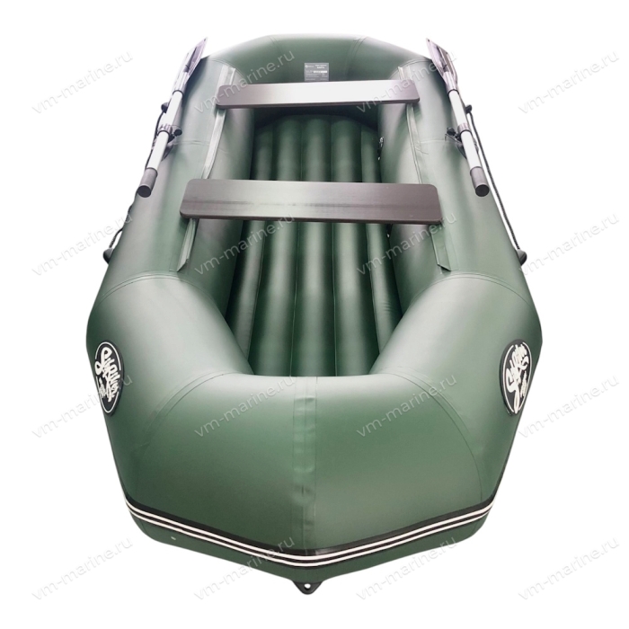 Лодка надувная гребная БАХТА-265НД надувное дно зелёный