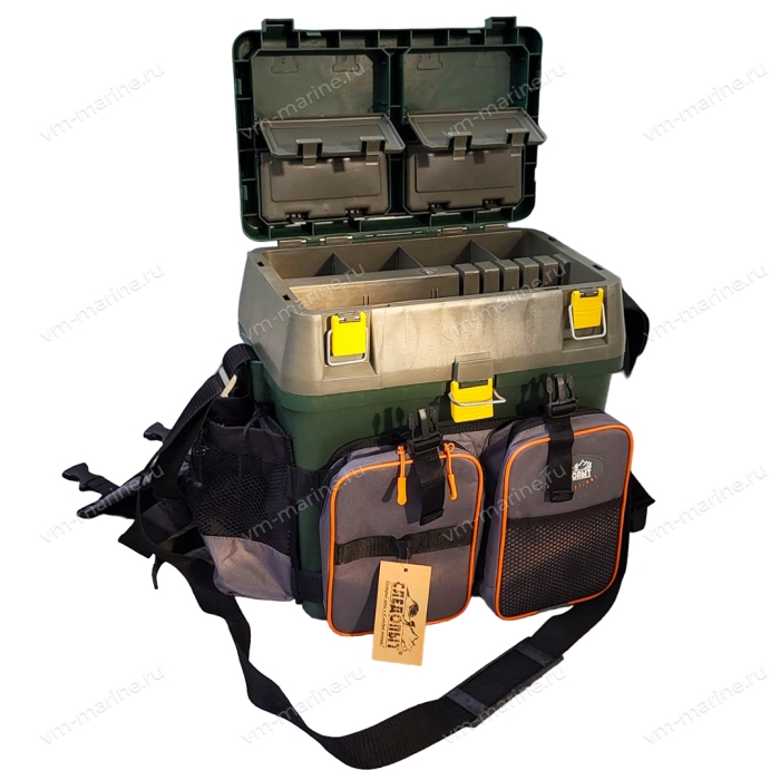 Ящик для зимней рыбалки СЛЕДОПЫТ 20л с сумкой органайзером
