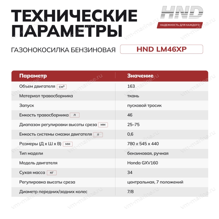 Бензиновая газонокосилка HND LM46XP