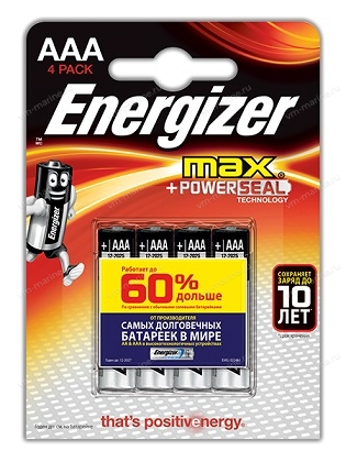Батарейка ENERGIZER MAX E92 BP4 RU