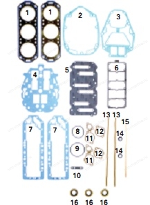 Прокладки, к-т, Mercury V200 EFI, V220 500-240