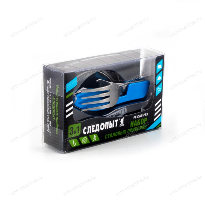 Набор столовых приборов "СЛЕДОПЫТ" в чехле/ложка/вилка/открывашка (СPF-CWS-P53)