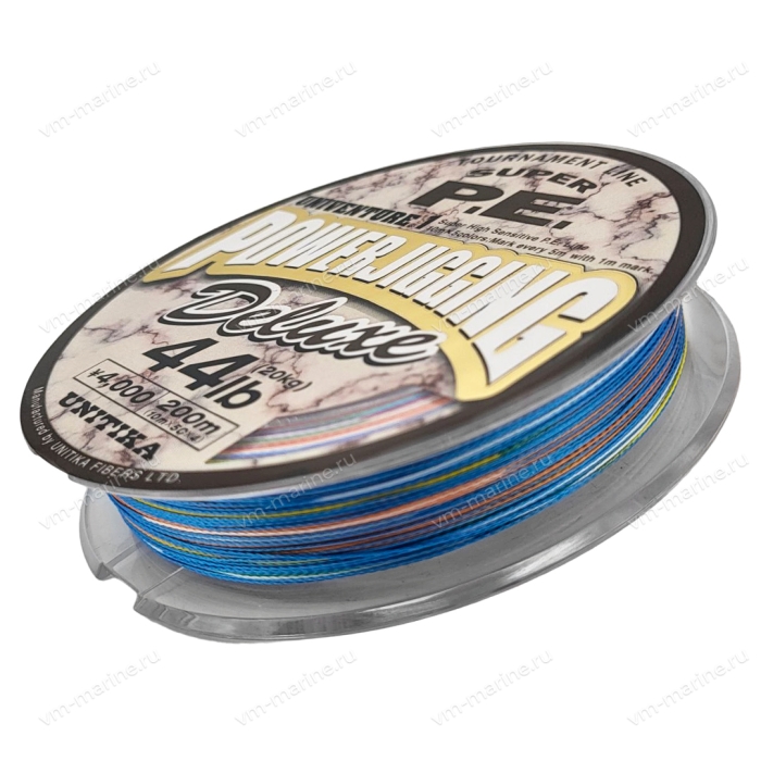 Шнур плетёный UNITIKA Power Jigging Delux 0,285мм/200м/16кг мультиколор