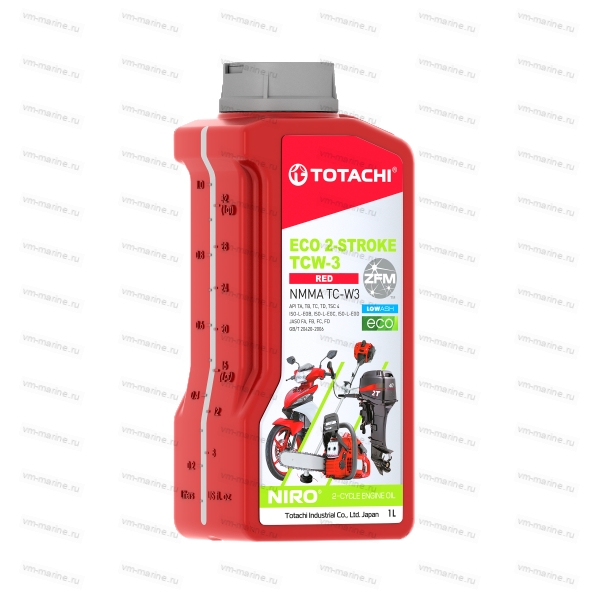 Масло 2-тактное TOTACHI NIRO ECO 2-STROKE TCW-3, 1 л.